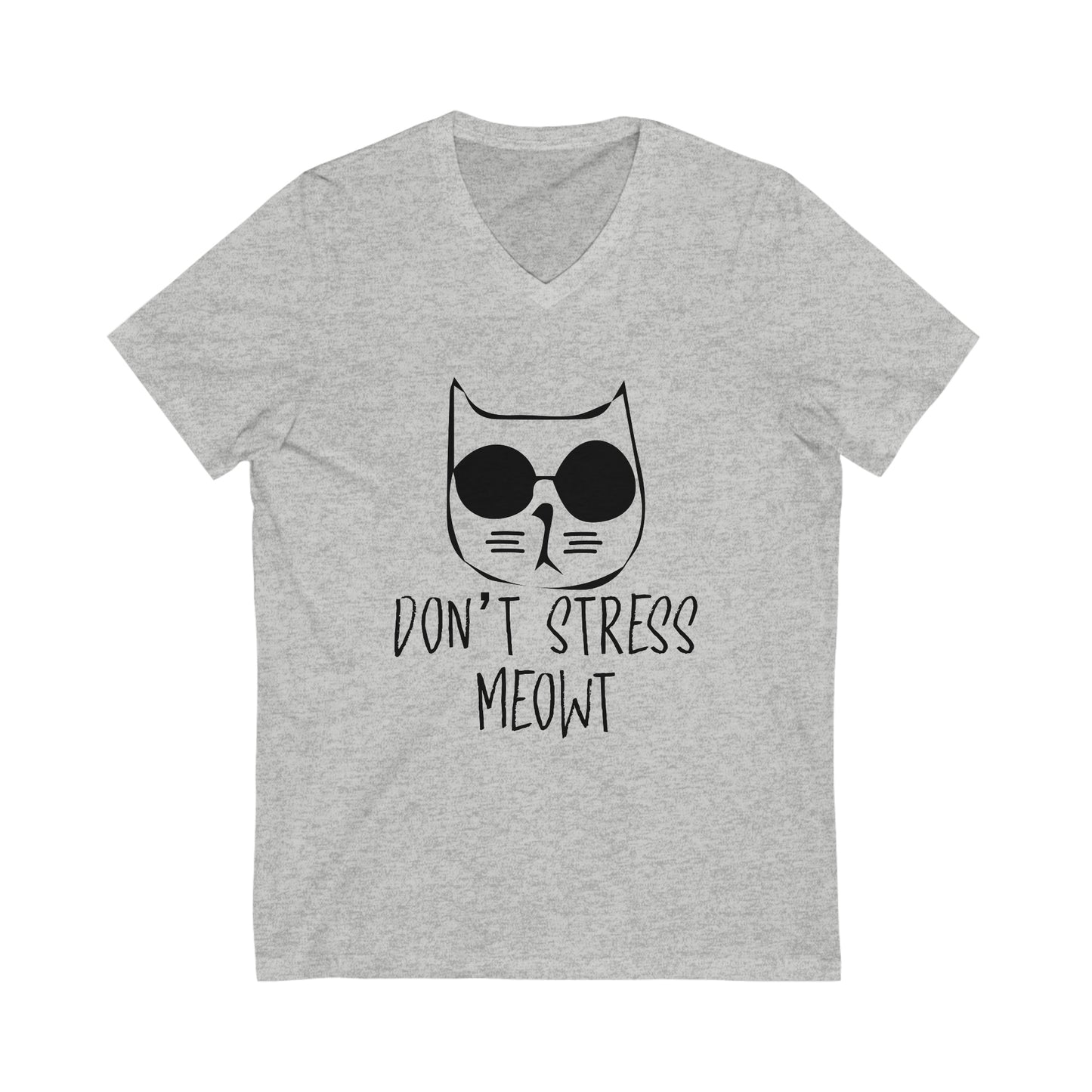 Don't Stress Mewout Unisex Jersey Short Sleeve V-Neck Tee