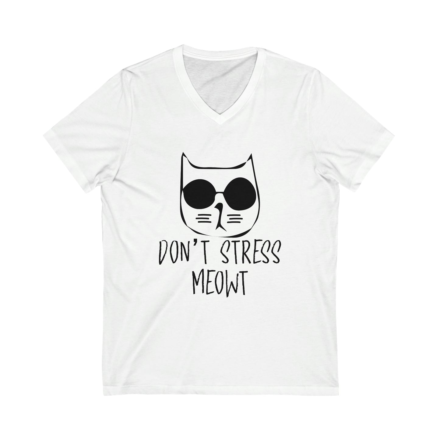 Don't Stress Mewout Unisex Jersey Short Sleeve V-Neck Tee